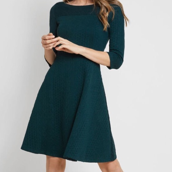 Modcloth Dresses & Skirts - ModCloth teal cable print babydoll dress